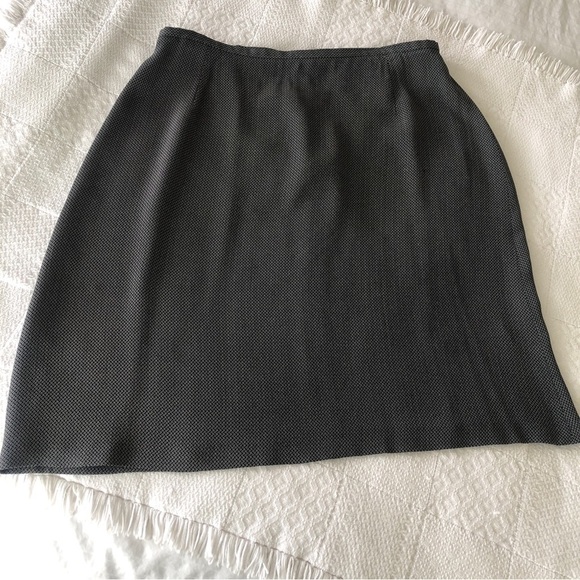 Vintage 90s A-Line Skirt Black w/ White Pin Dot Pattern JH Collectibles size 16 - Picture 11 of 16